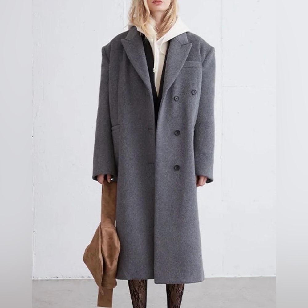 Oak & Fort Gray Wool Oversized Coat